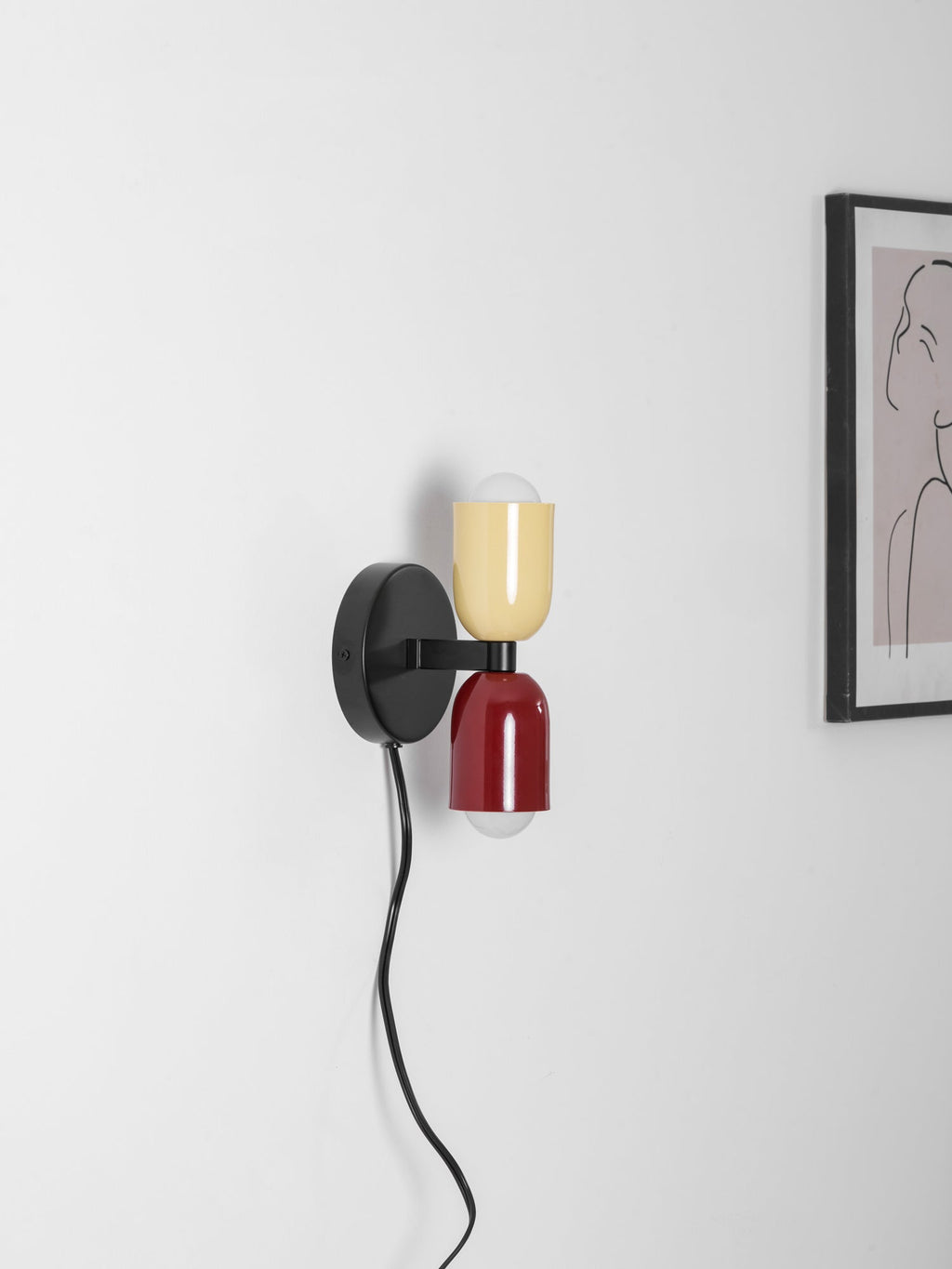 Applique murale moderne Harper en Métal Rose et noir