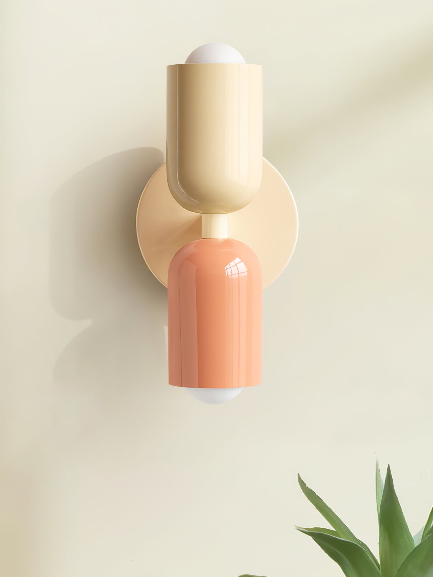 Applique murale moderne Harper en Métal Beige et rouge
