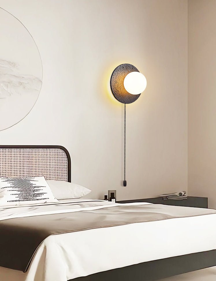Applique murale moderne Rye en Noir travertin et blanc