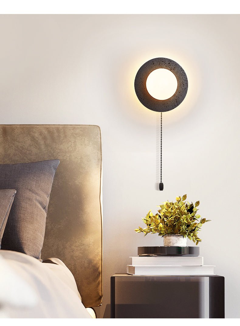 Applique murale moderne Rye en Noir travertin et blanc