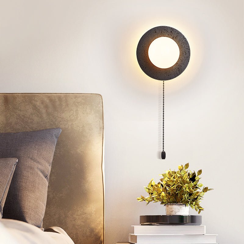 Applique murale moderne Rye en Noir travertin et blanc
