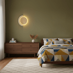 Applique murale moderne Cooper en Travertin jaune et noyer