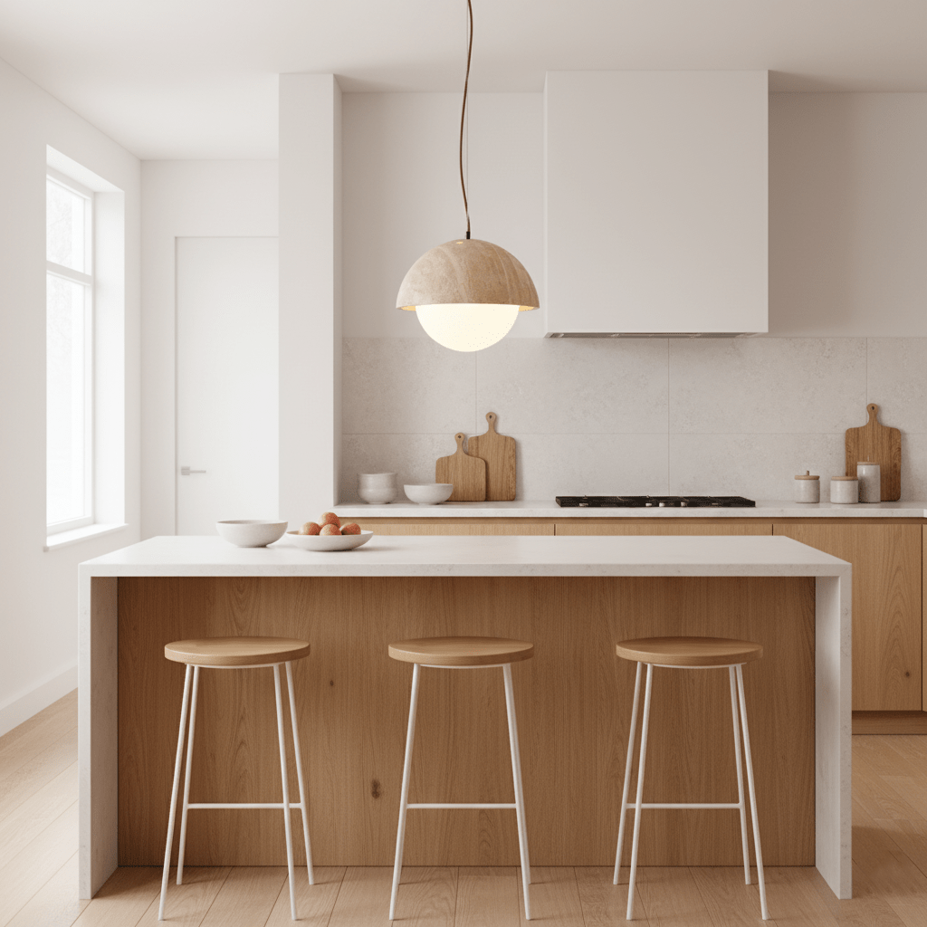 Suspension moderne Fromund en Noir travertin