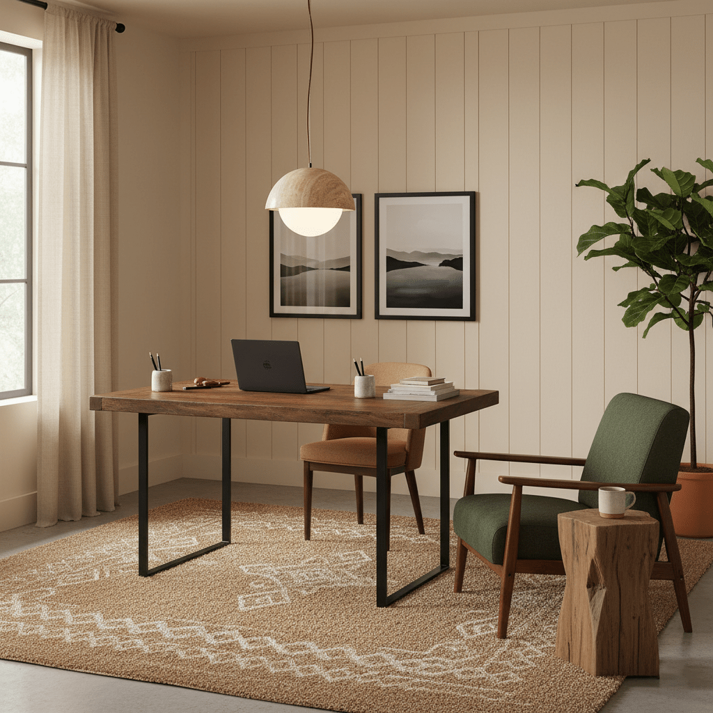 Suspension moderne Fromund en Travertin jaune