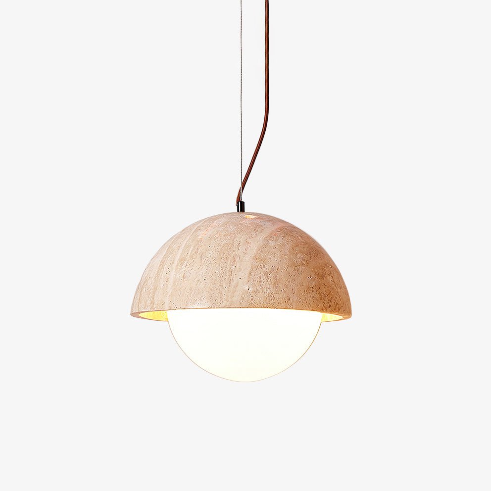 Suspension moderne Fromund en Noir travertin