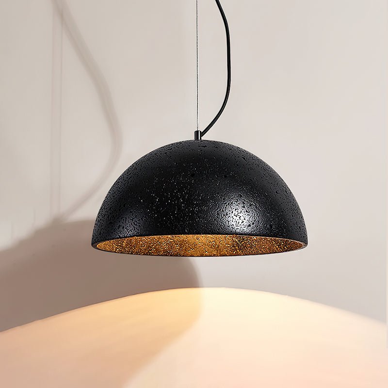Suspension moderne Fromund en Noir travertin