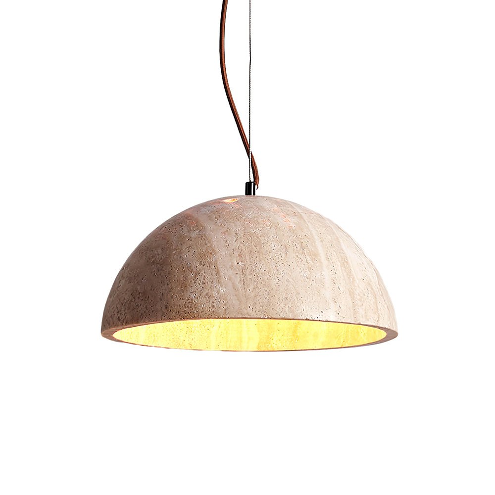 Suspension moderne Fromund en Noir travertin