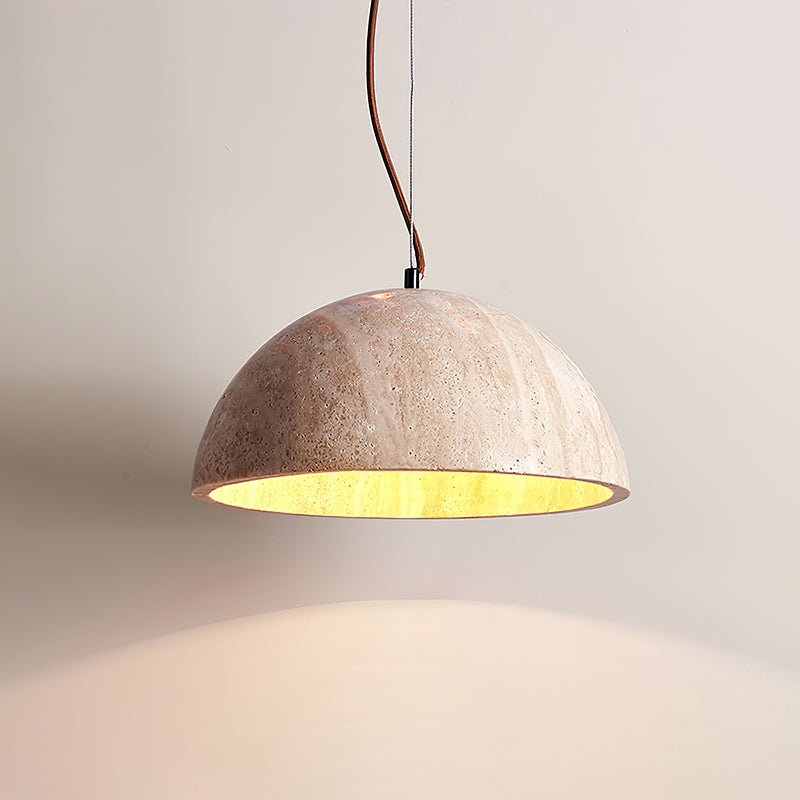 Suspension moderne Fromund en Travertin jaune