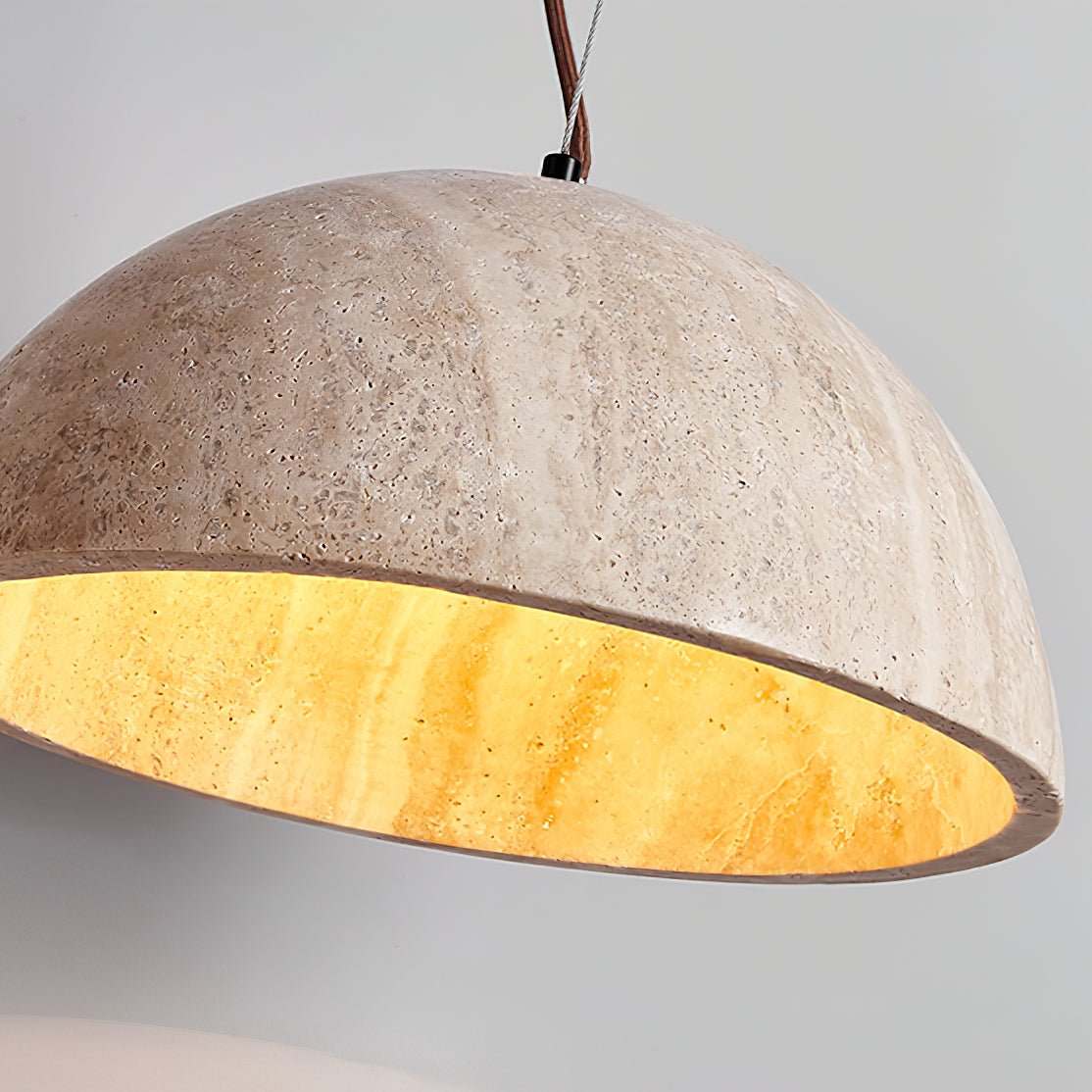 Suspension moderne Fromund en Travertin jaune