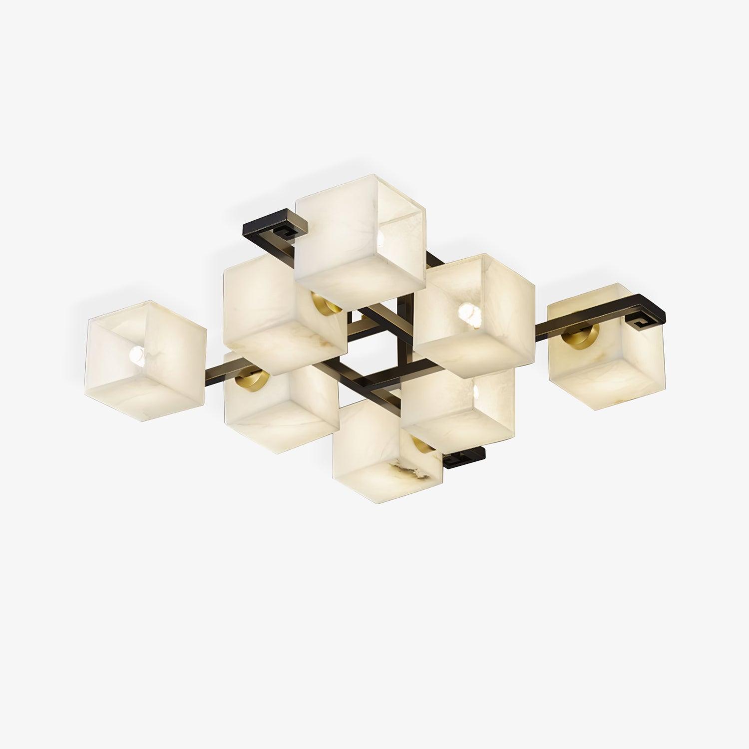 Plafonnier moderne Mors en Albâtre Noir et blanc