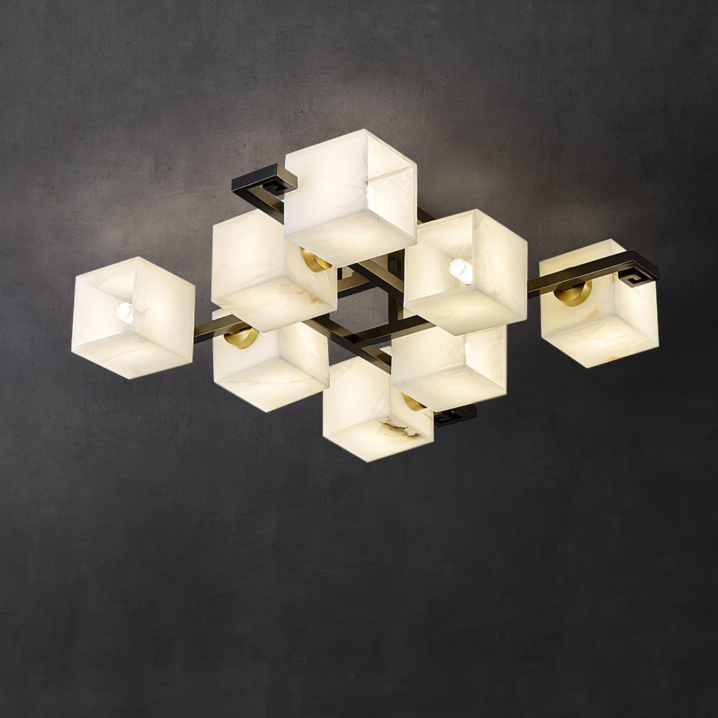 Plafonnier moderne Mors en Albâtre Noir et blanc