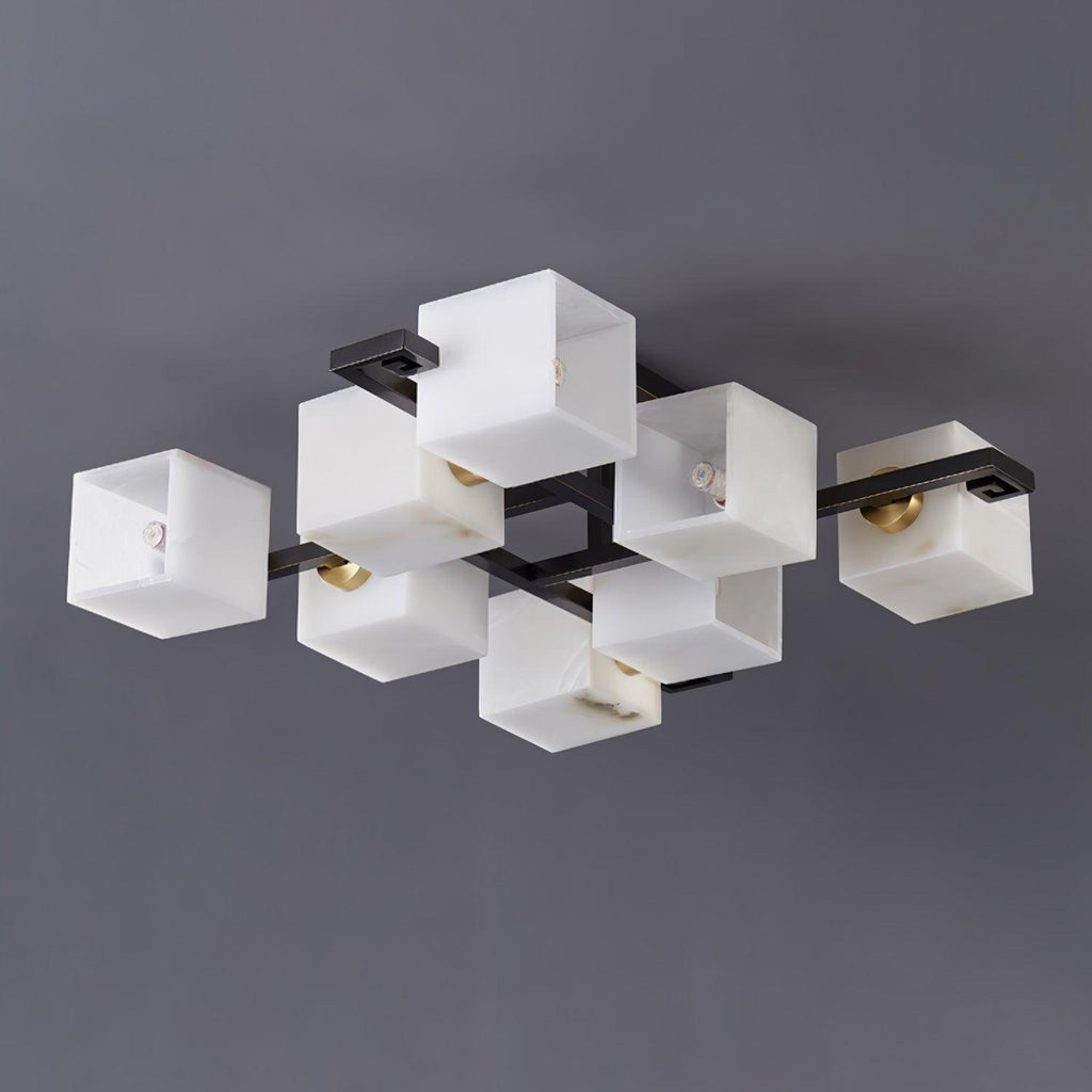 Plafonnier moderne Mors en Albâtre Noir et blanc