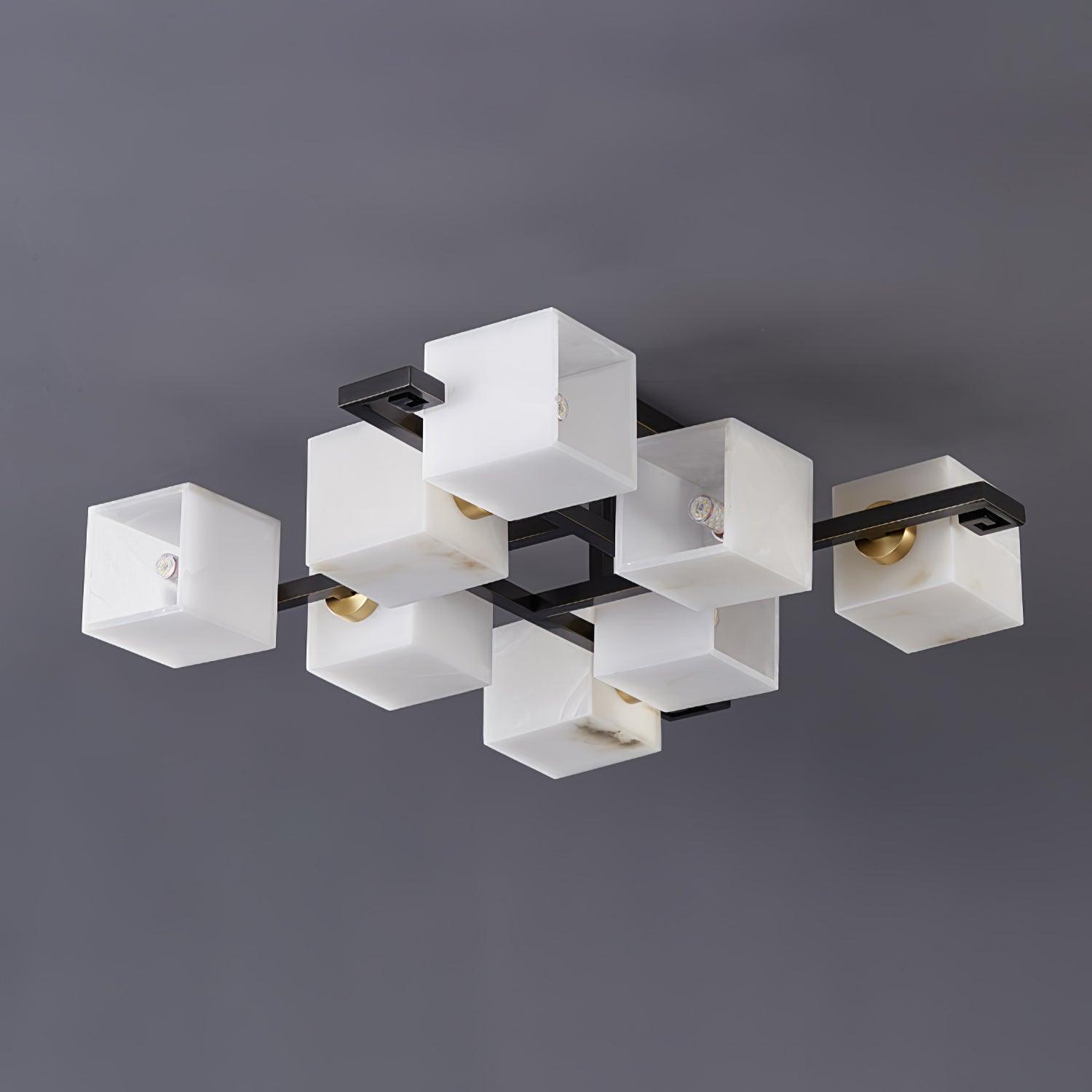Plafonnier moderne Mors en Albâtre Noir et blanc
