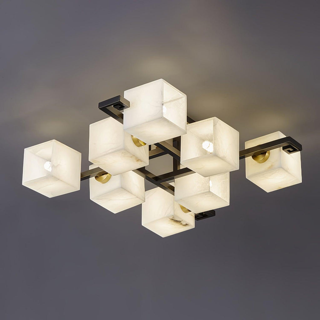 Plafonnier moderne Mors en Albâtre Noir et blanc