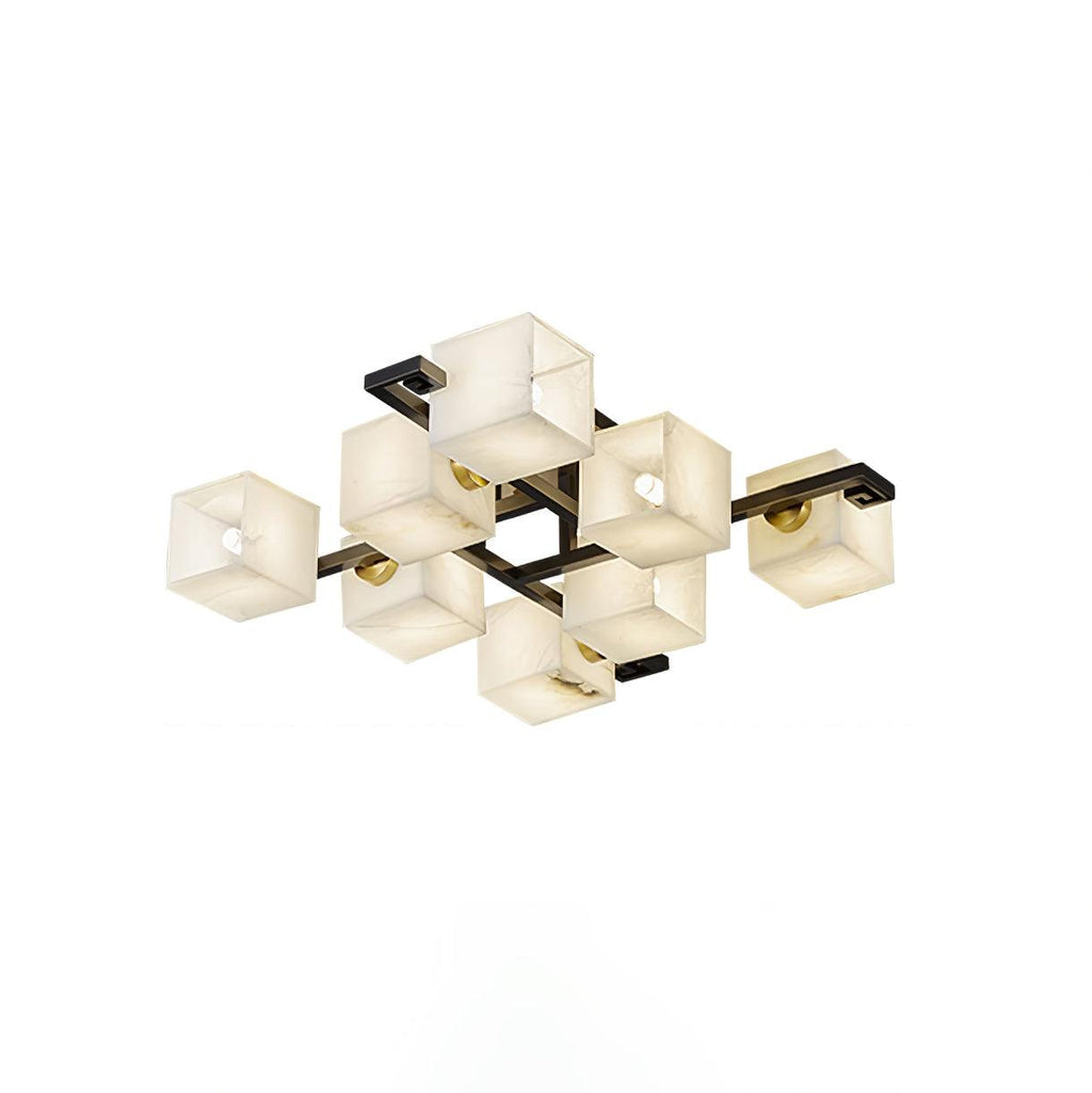 Plafonnier moderne Mors en Albâtre Noir et blanc