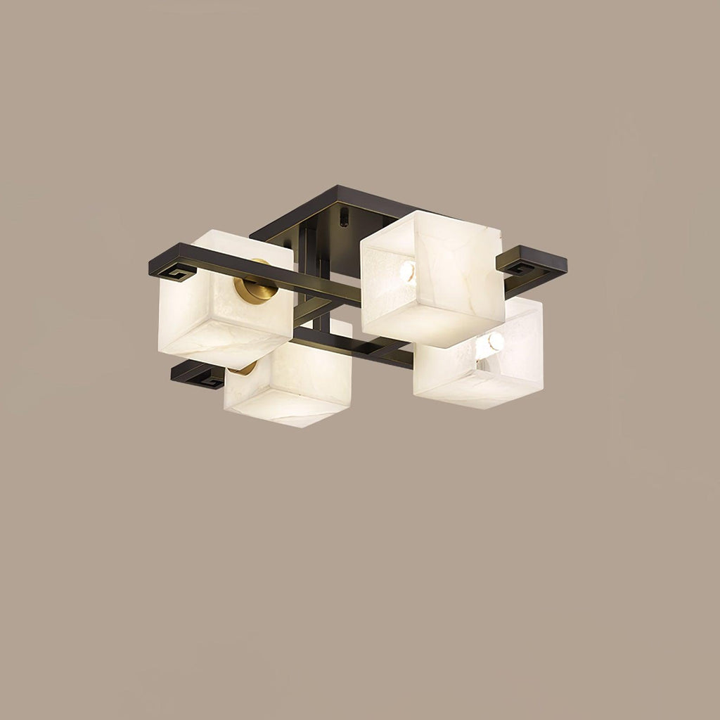 Plafonnier moderne Mors en Albâtre Noir et blanc