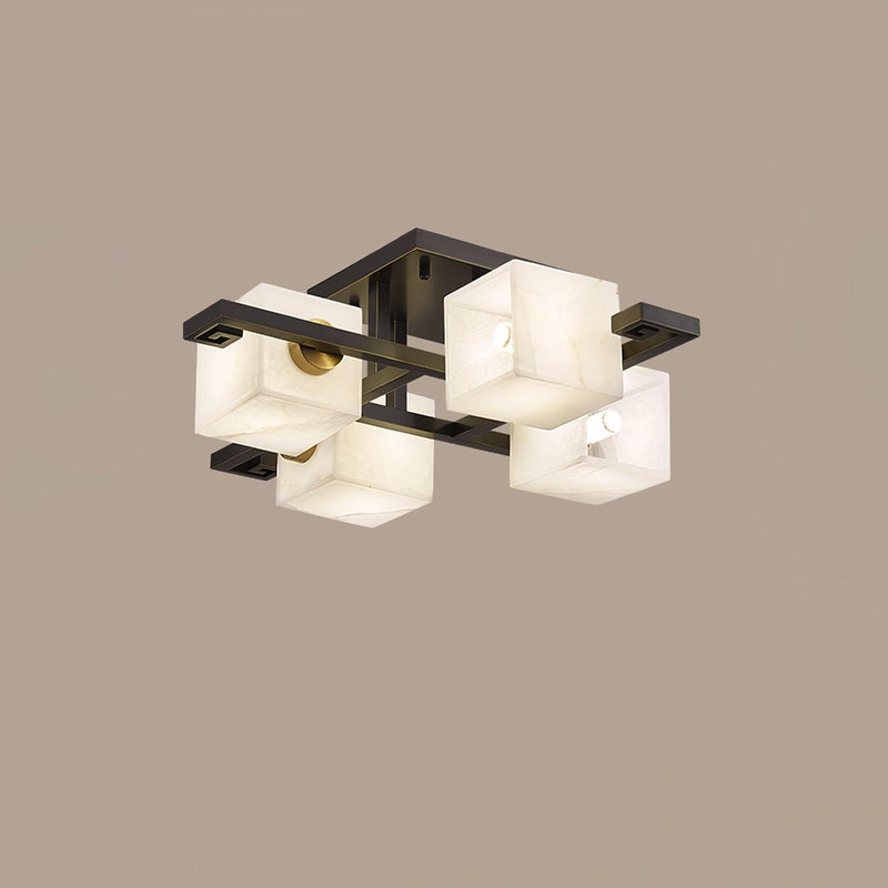 Plafonnier moderne Mors en Albâtre Noir et blanc