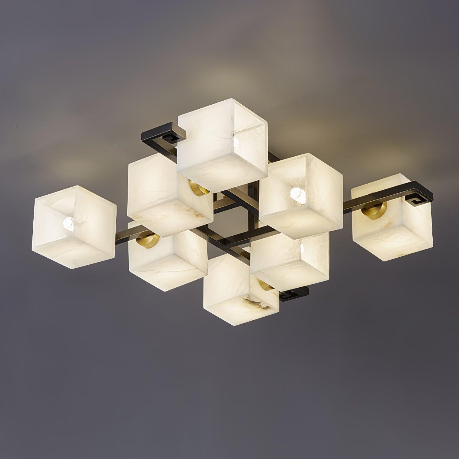 Plafonnier moderne Mors en Albâtre Noir et blanc