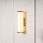 Applique murale moderne Bain en Albâtre Laiton et blanc