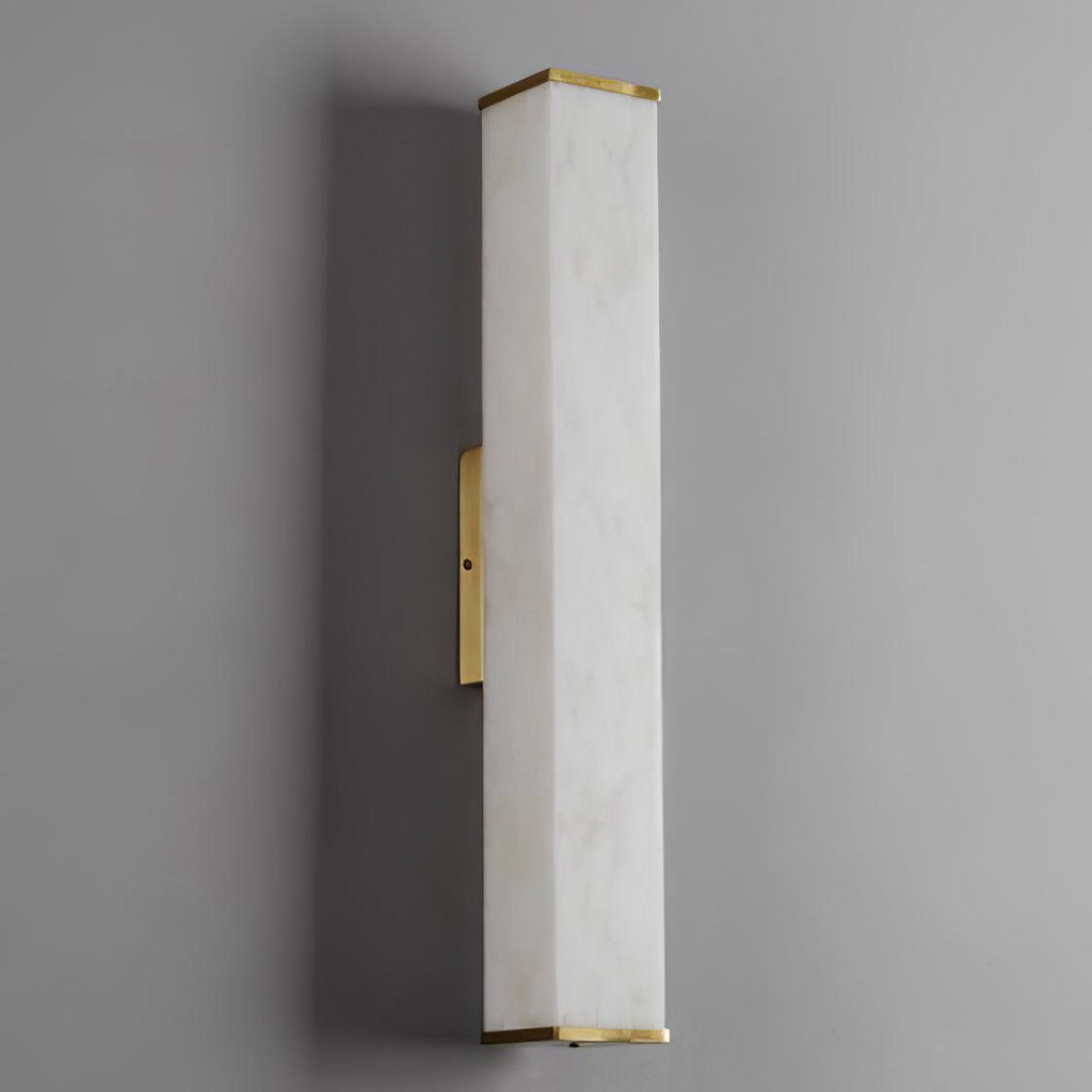 Applique murale moderne Bain en Albâtre Laiton et blanc