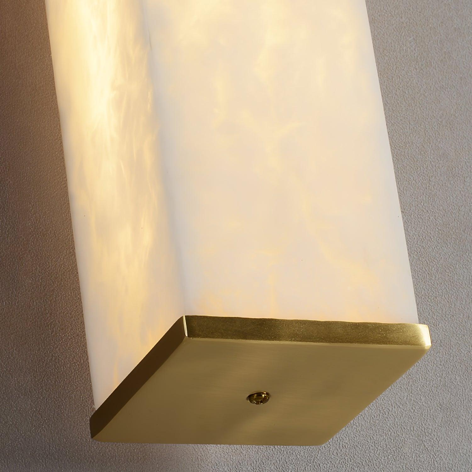 Applique murale moderne Bain en Albâtre Laiton et blanc
