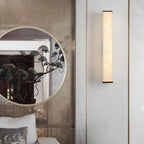 Applique murale moderne Bain en Albâtre Laiton et blanc