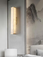 Applique murale moderne Bain en Albâtre Laiton et blanc