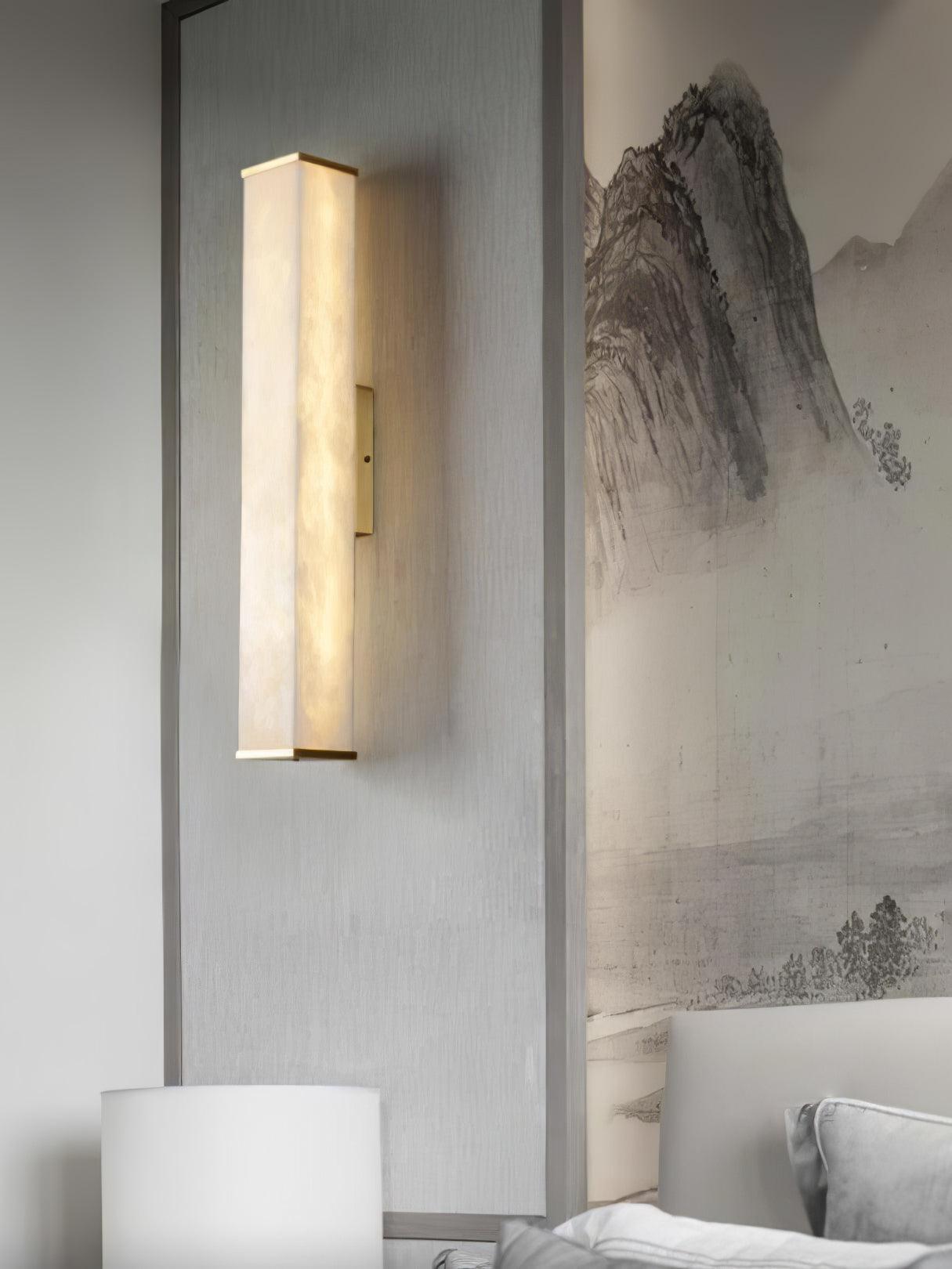 Applique murale moderne Bain en Albâtre Laiton et blanc