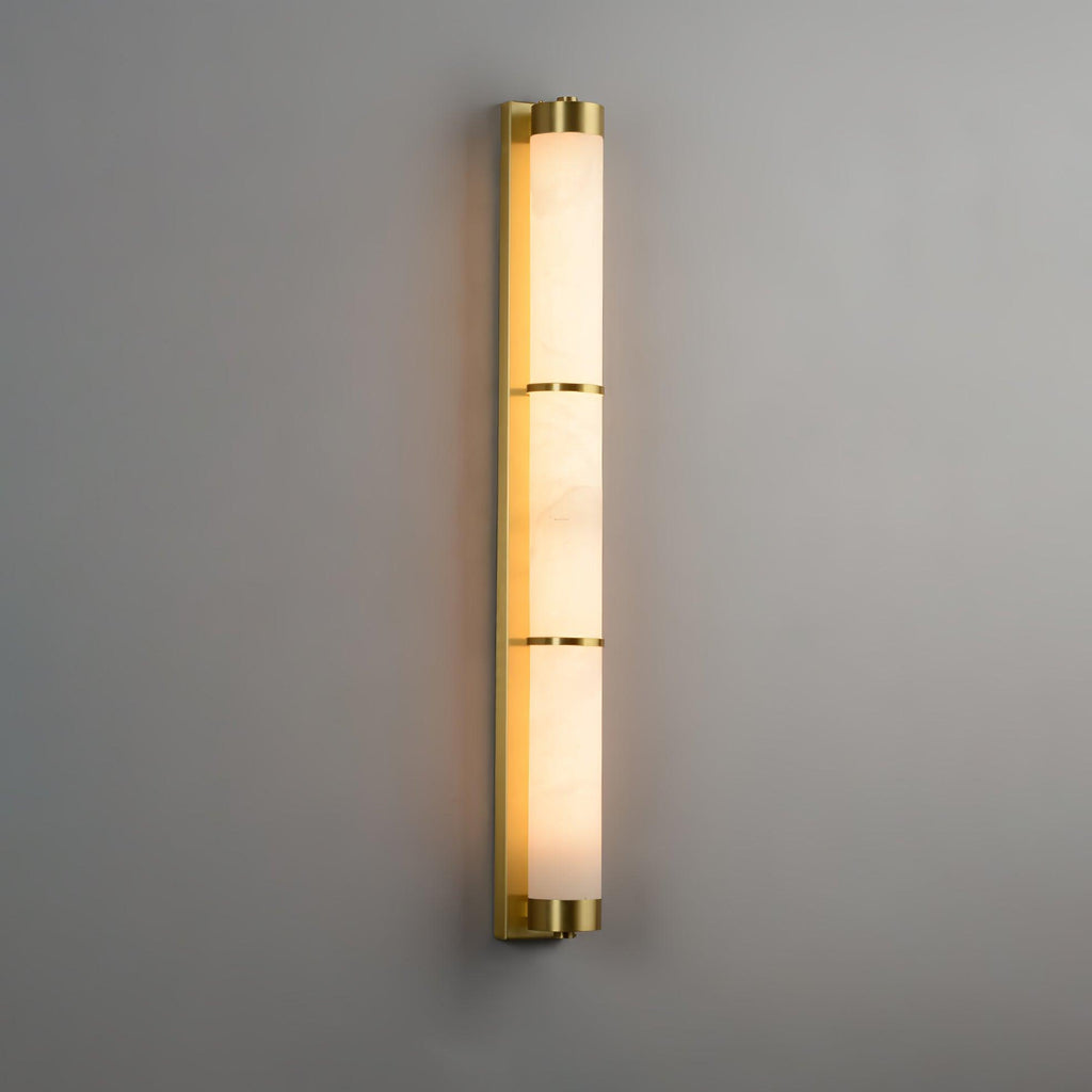 Applique murale moderne Jair en Albâtre Laiton et blanc