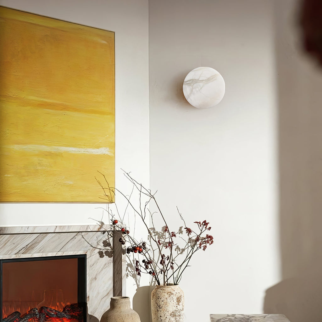 Applique murale moderne Tael en Albâtre Noir et blanc