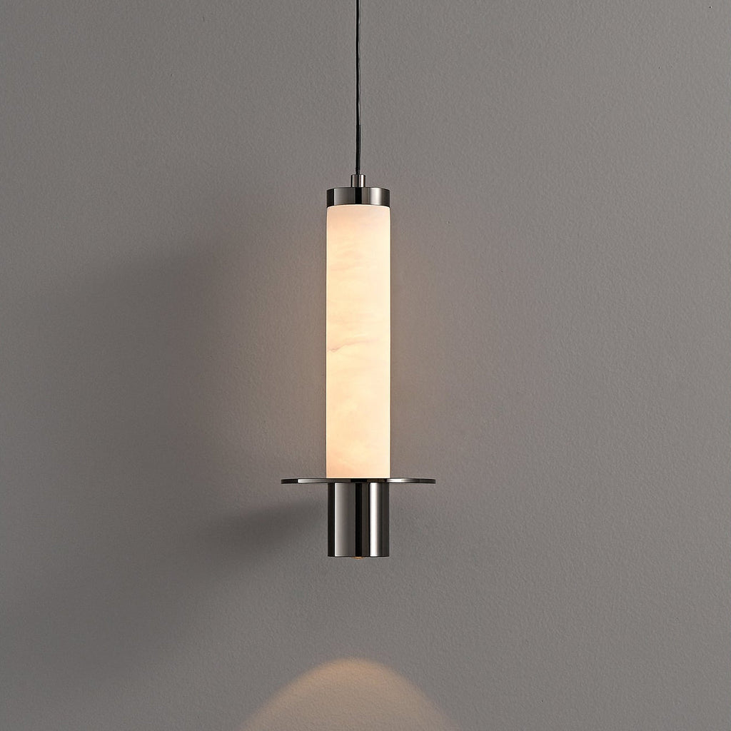 Suspension moderne Lewiston en Albâtre Noir et blanc