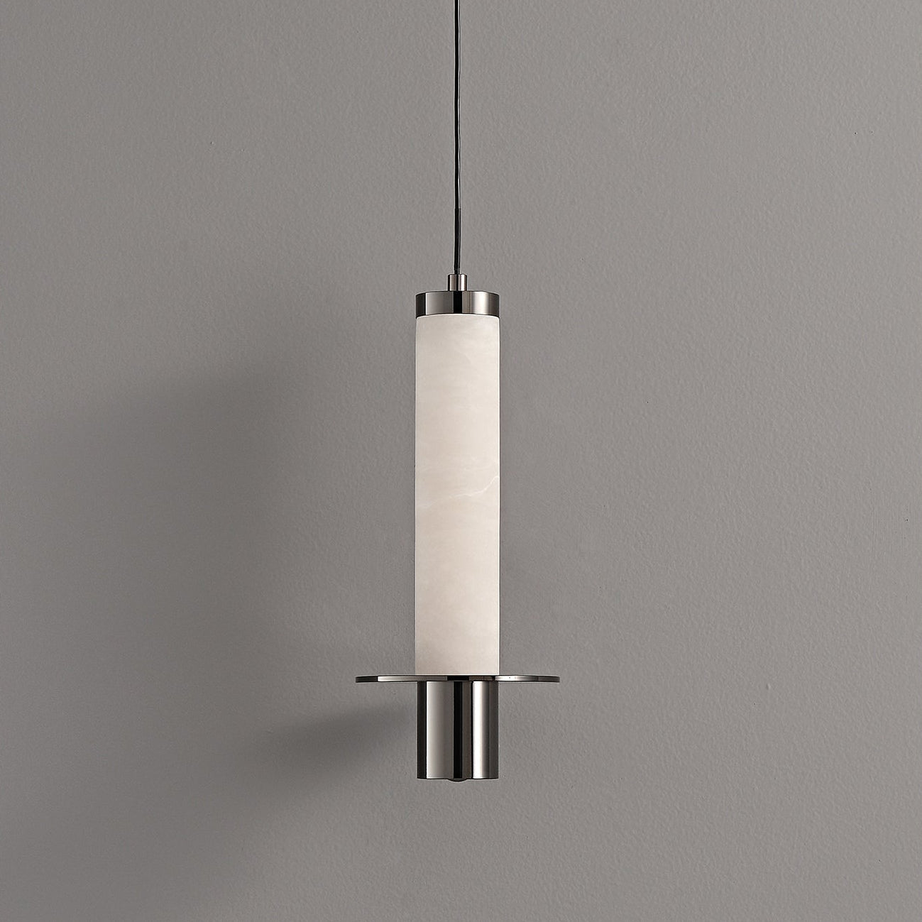 Suspension moderne Lewiston en Albâtre Noir et blanc
