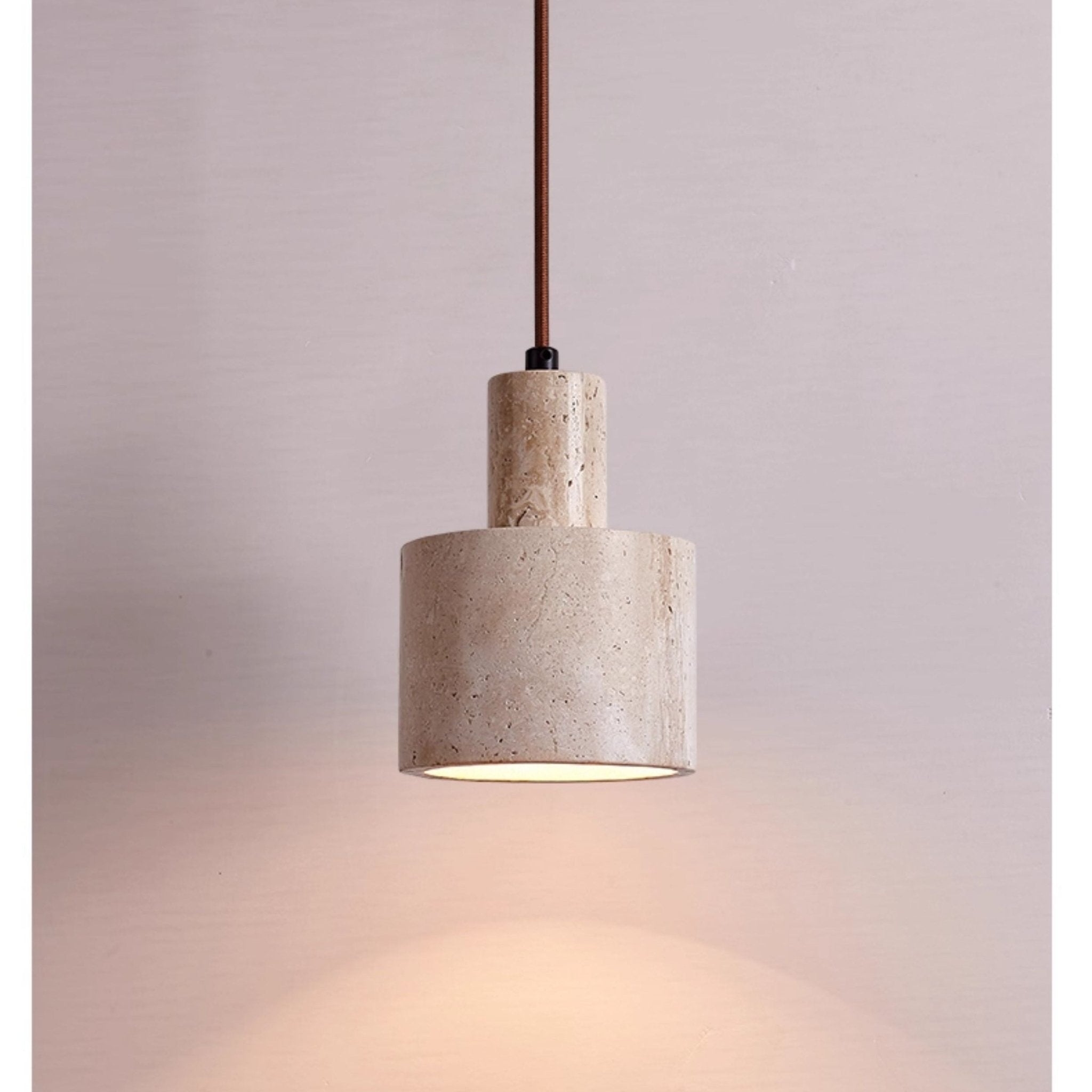 Suspension moderne Huugo en Travertin jaune