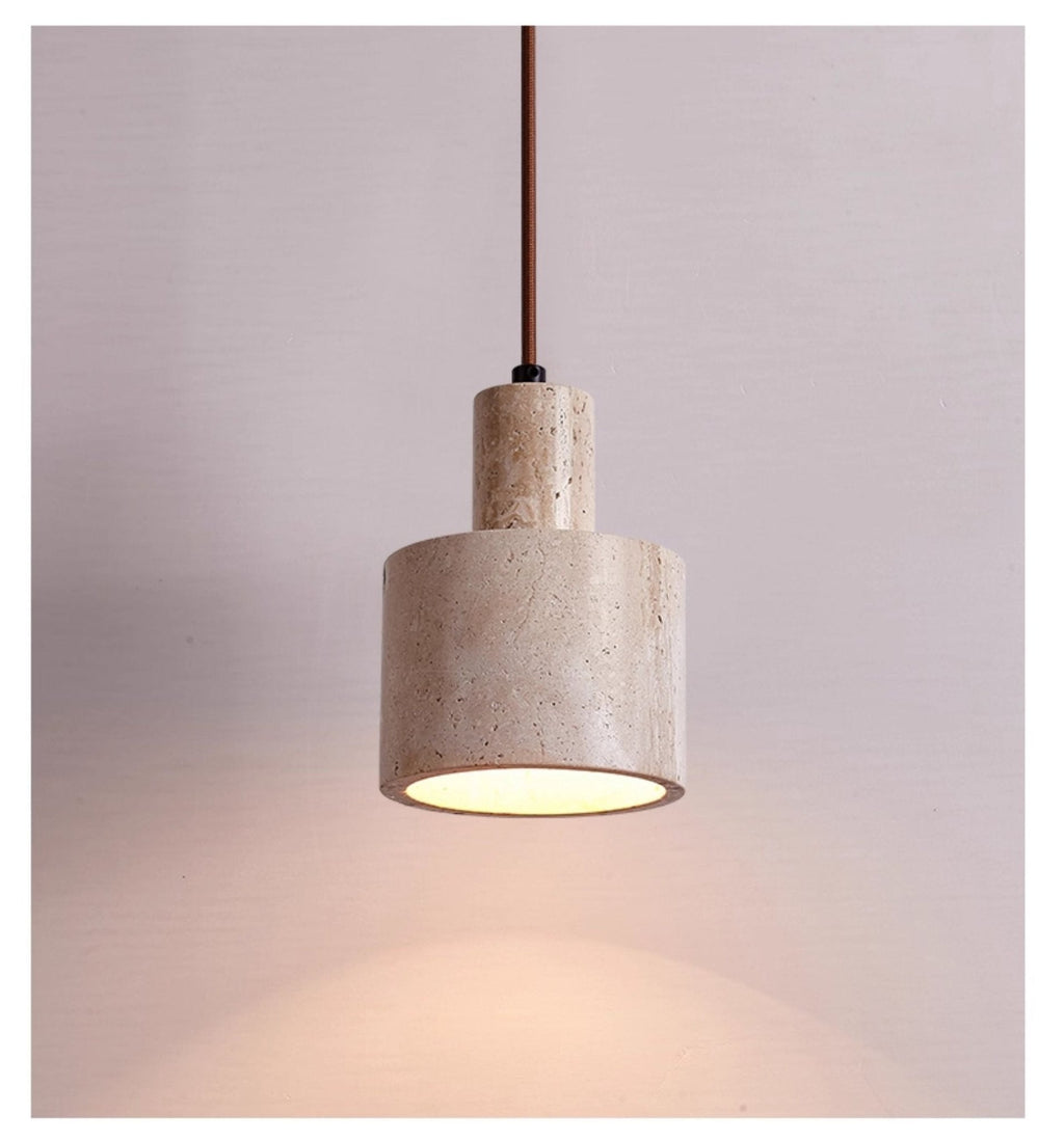 Suspension moderne Huugo en Travertin jaune