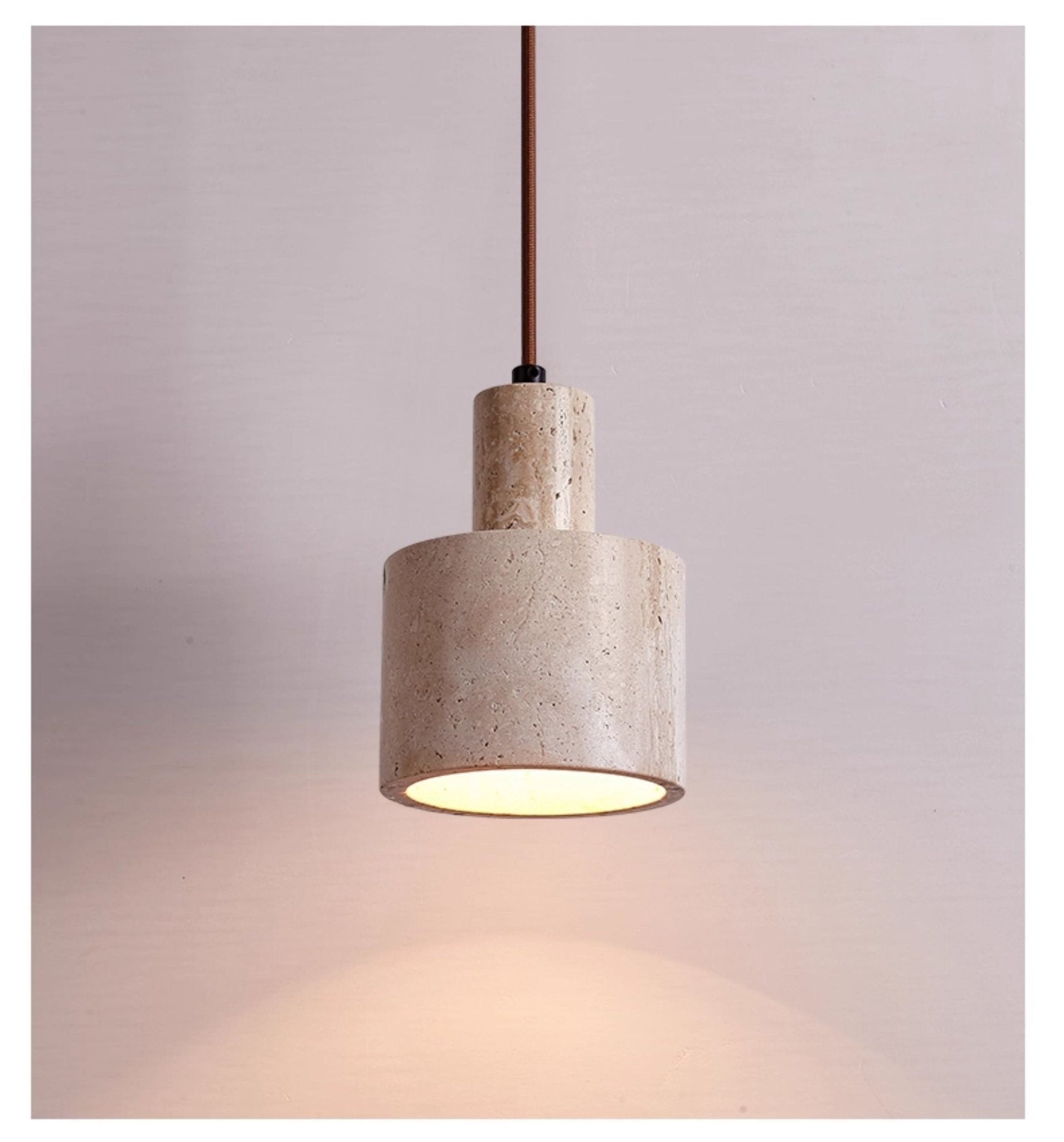 Suspension moderne Huugo en Travertin jaune