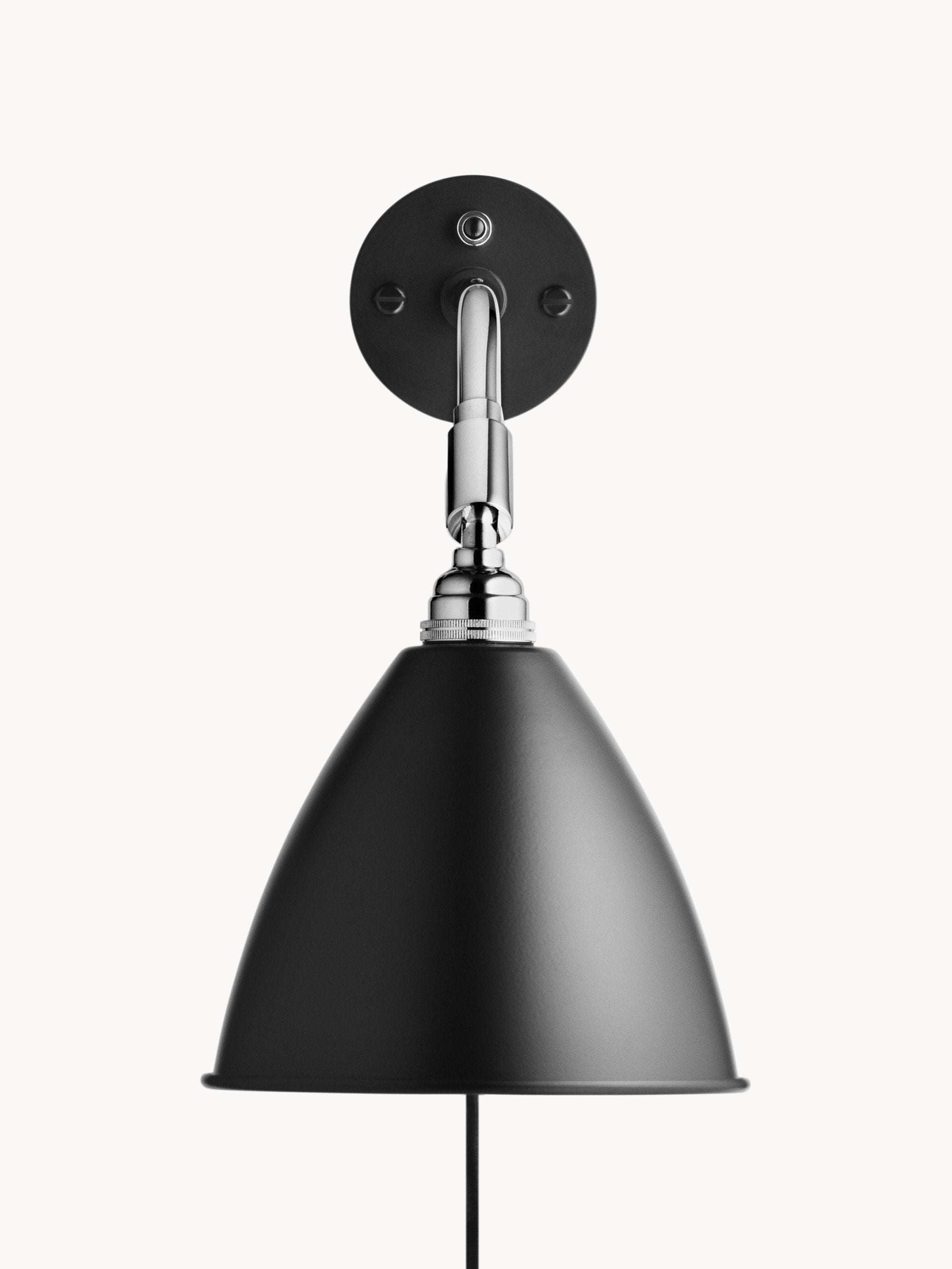 Applique murale Lewin - Noir, métal chromé