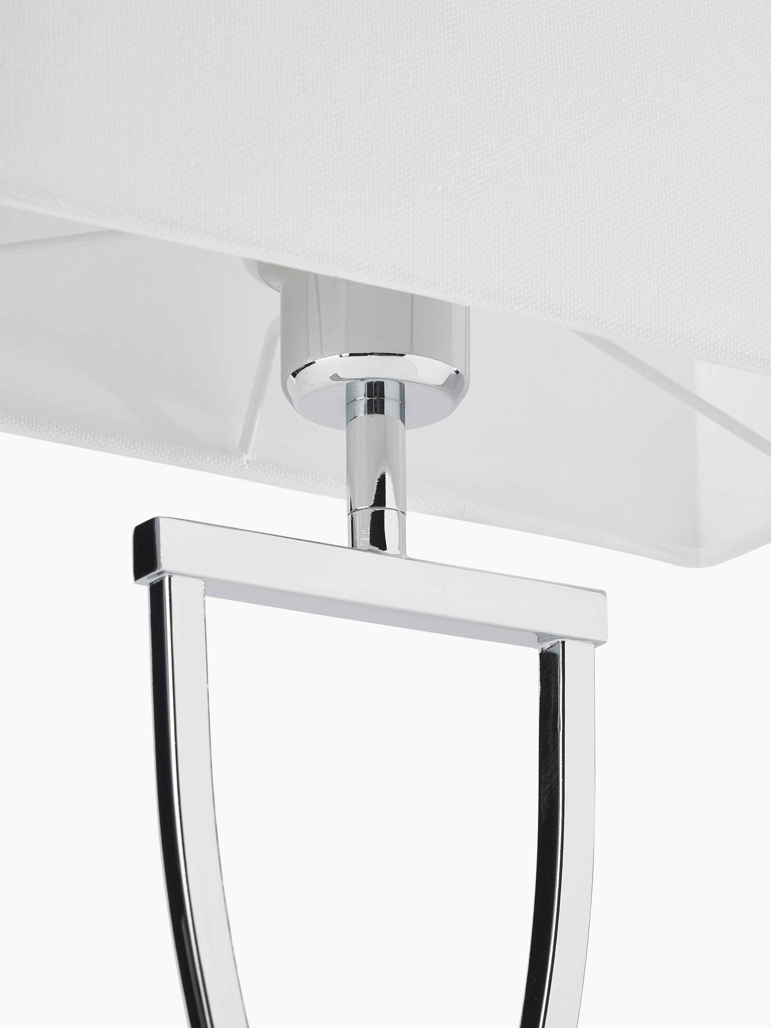 Grande lampe à poser classique Gudik - Argenté, blanc