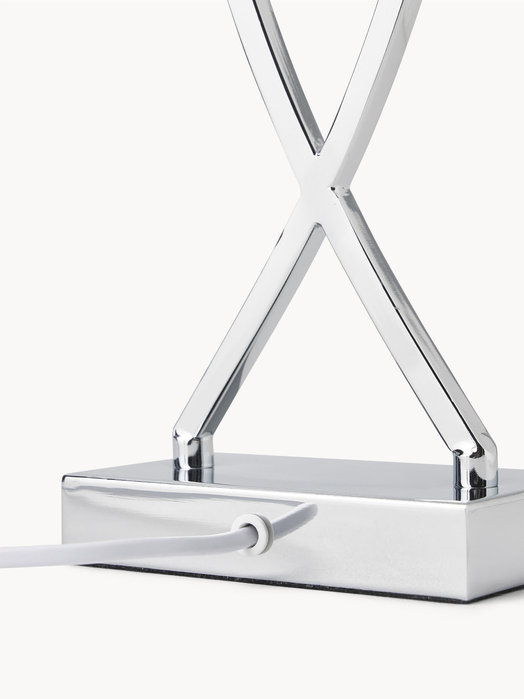 Grande lampe à poser classique Gudik - Argenté, blanc