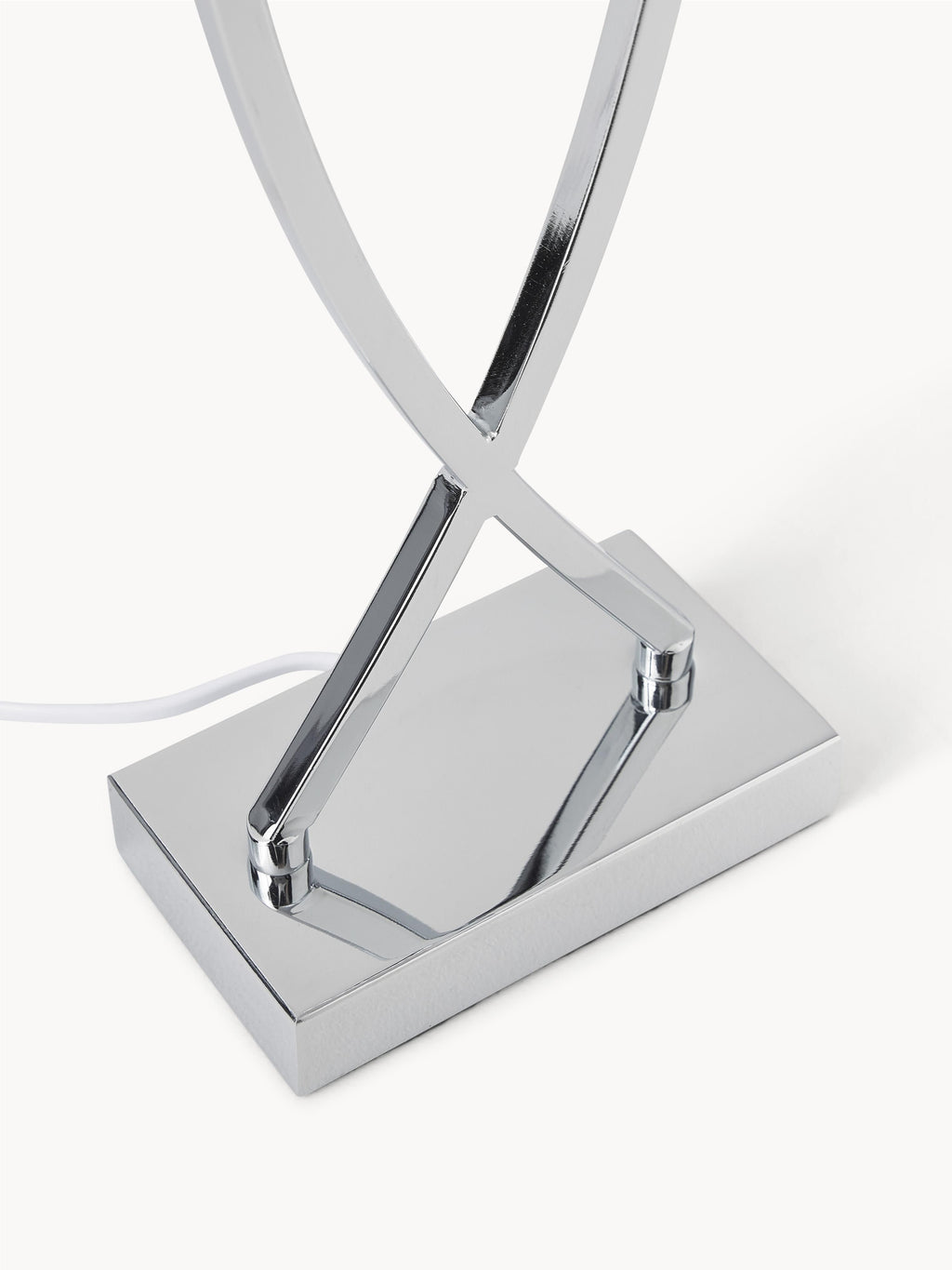 Grande lampe à poser classique Gudik - Argenté, blanc