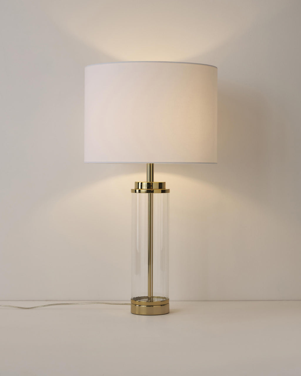 Grande lampe à poser Agaton - Blanc, doré