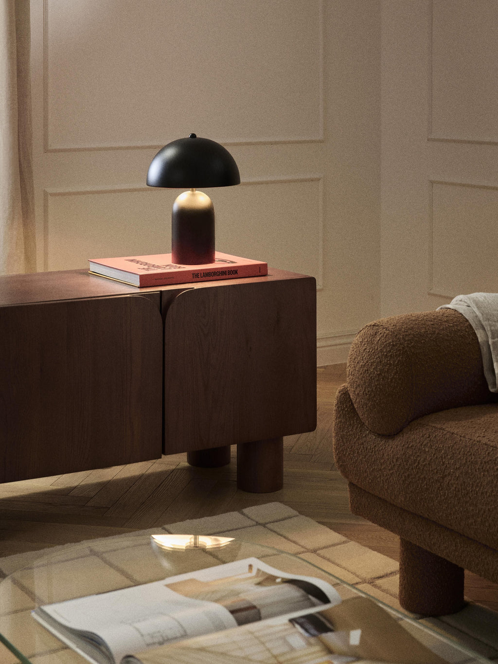 Lampe à poser rétro Elmo - Noir, mat