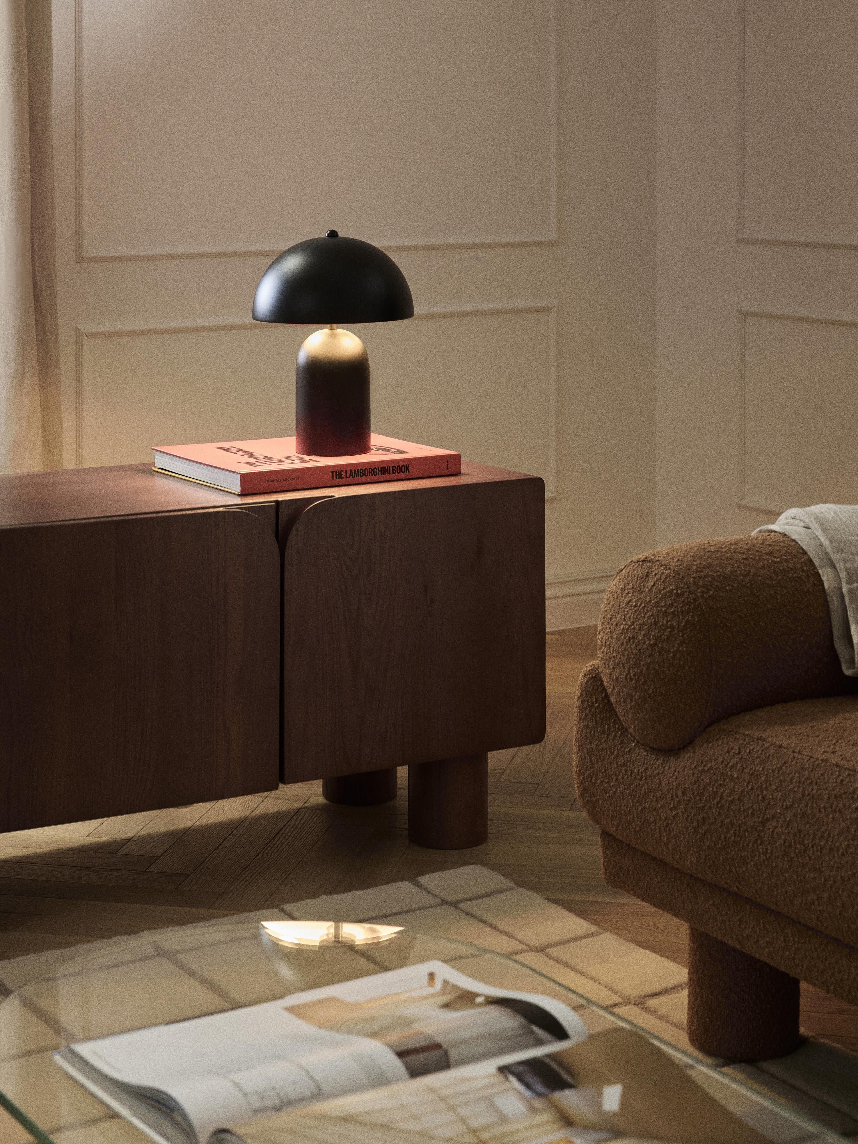 Lampe à poser rétro Elmo - Noir, mat