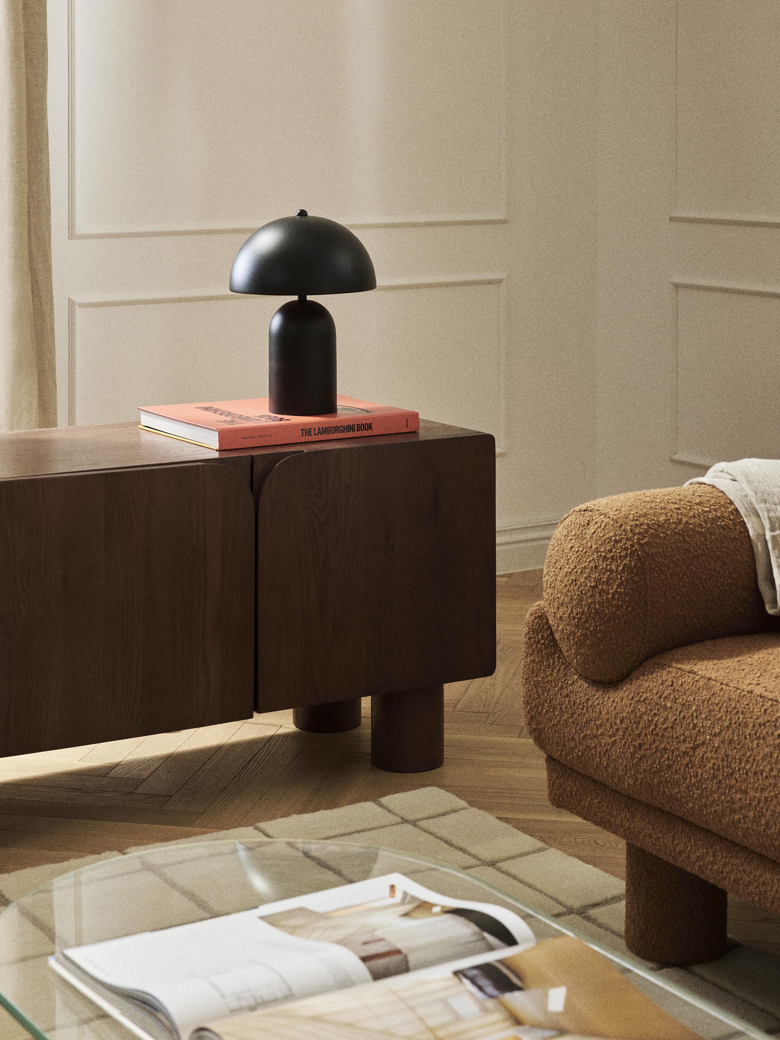 Lampe à poser rétro Elmo - Noir, mat