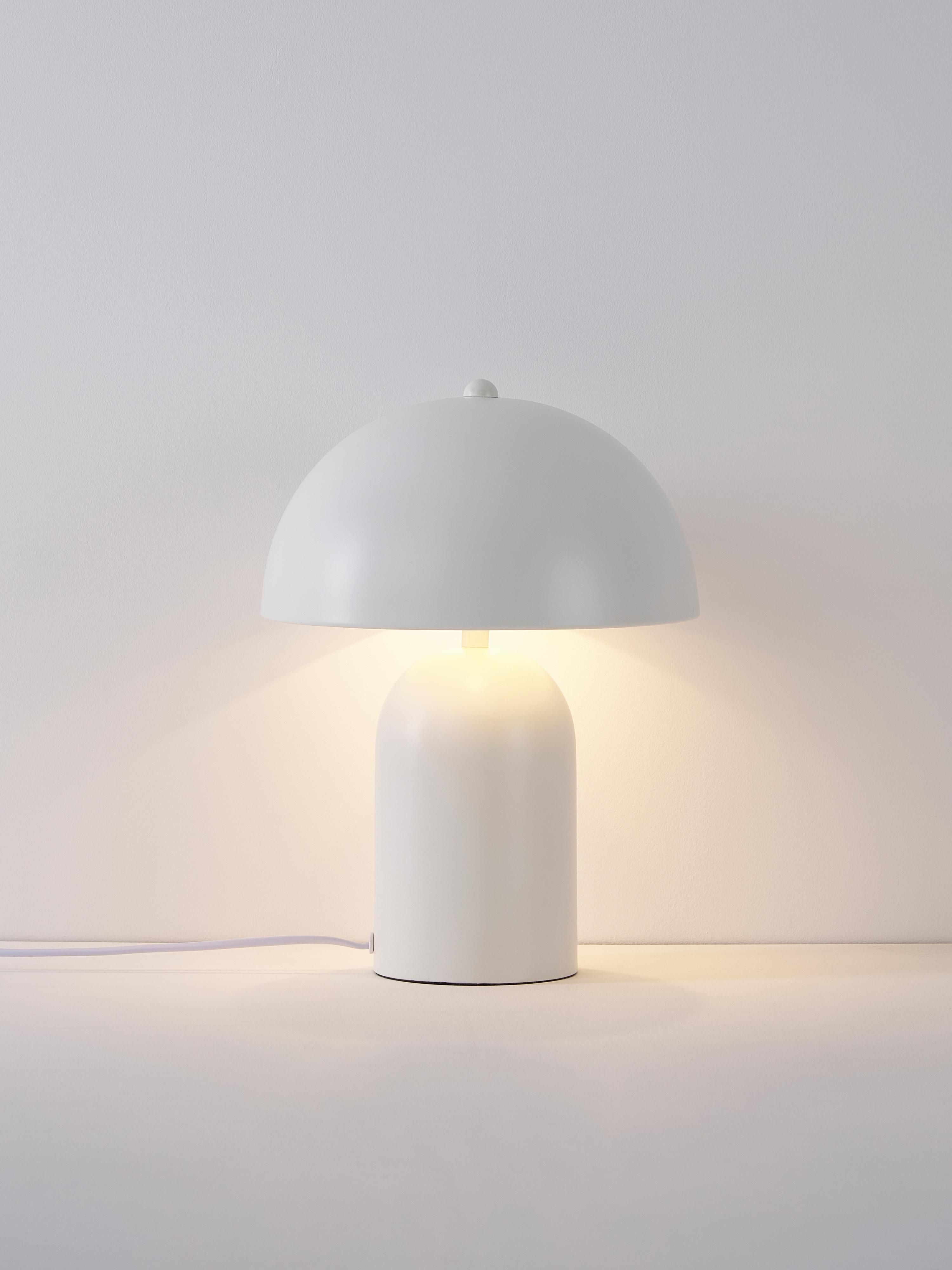 Lampe à poser rétro Elmo - Blanc, mat