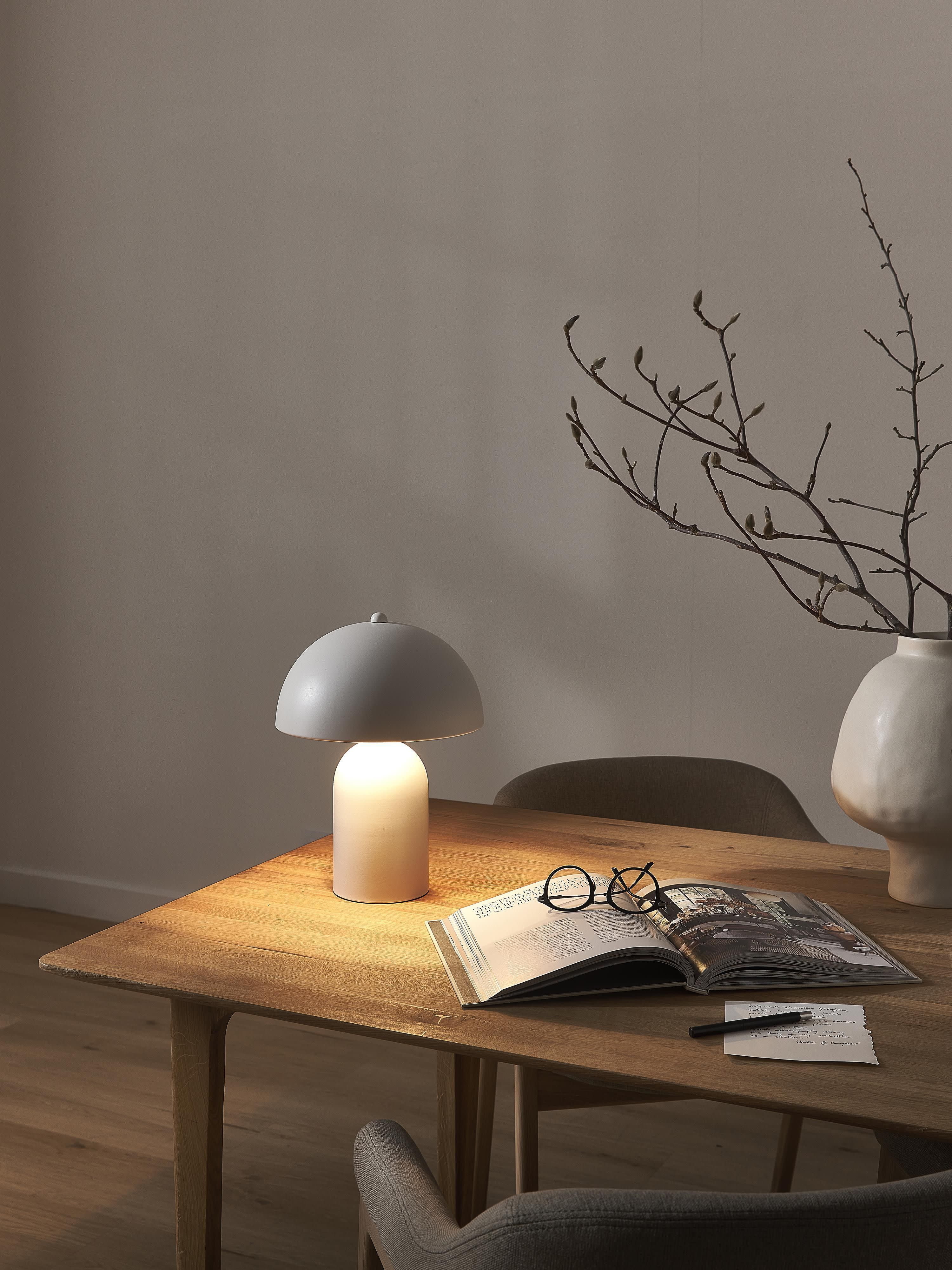 Lampe à poser rétro Elmo - Blanc, mat