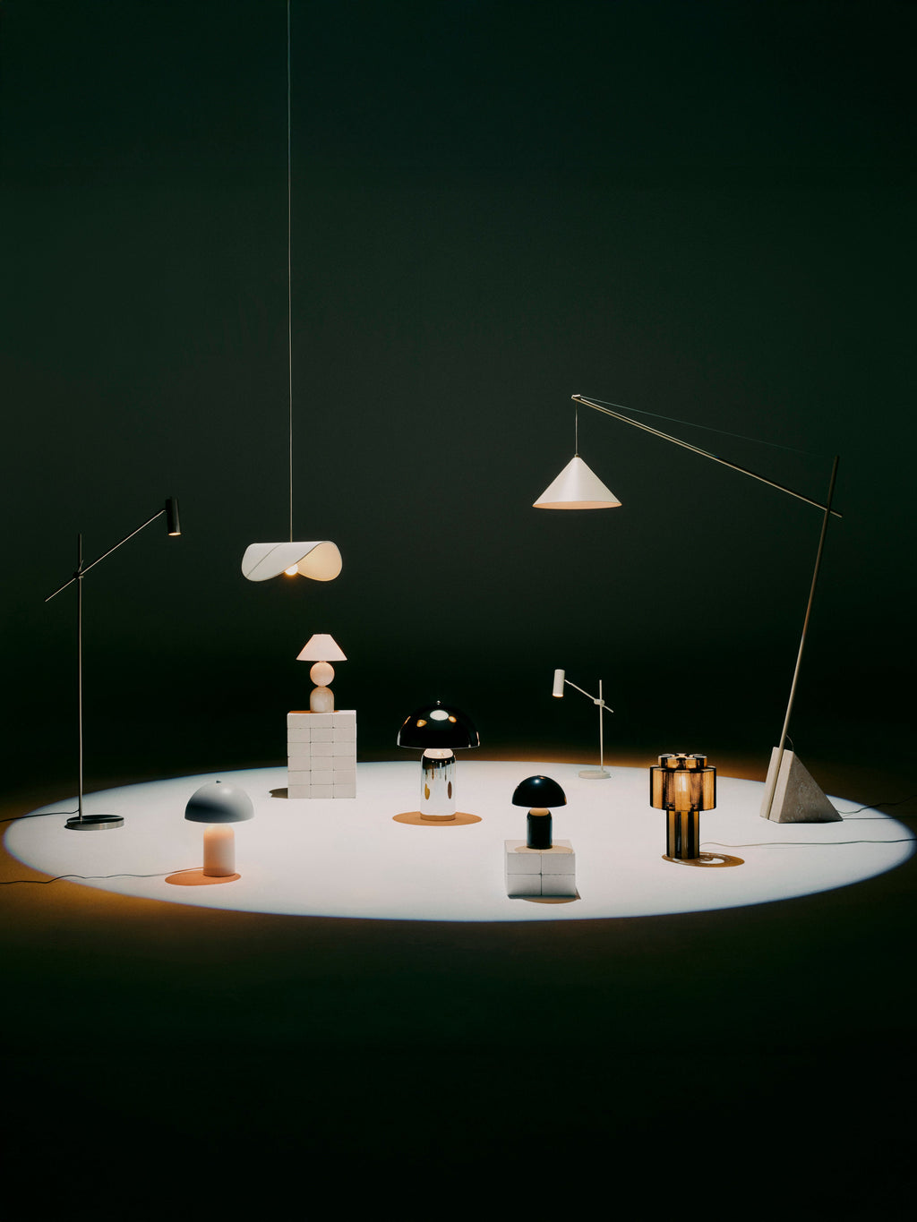 Lampe à poser rétro Elmo - Blanc, mat