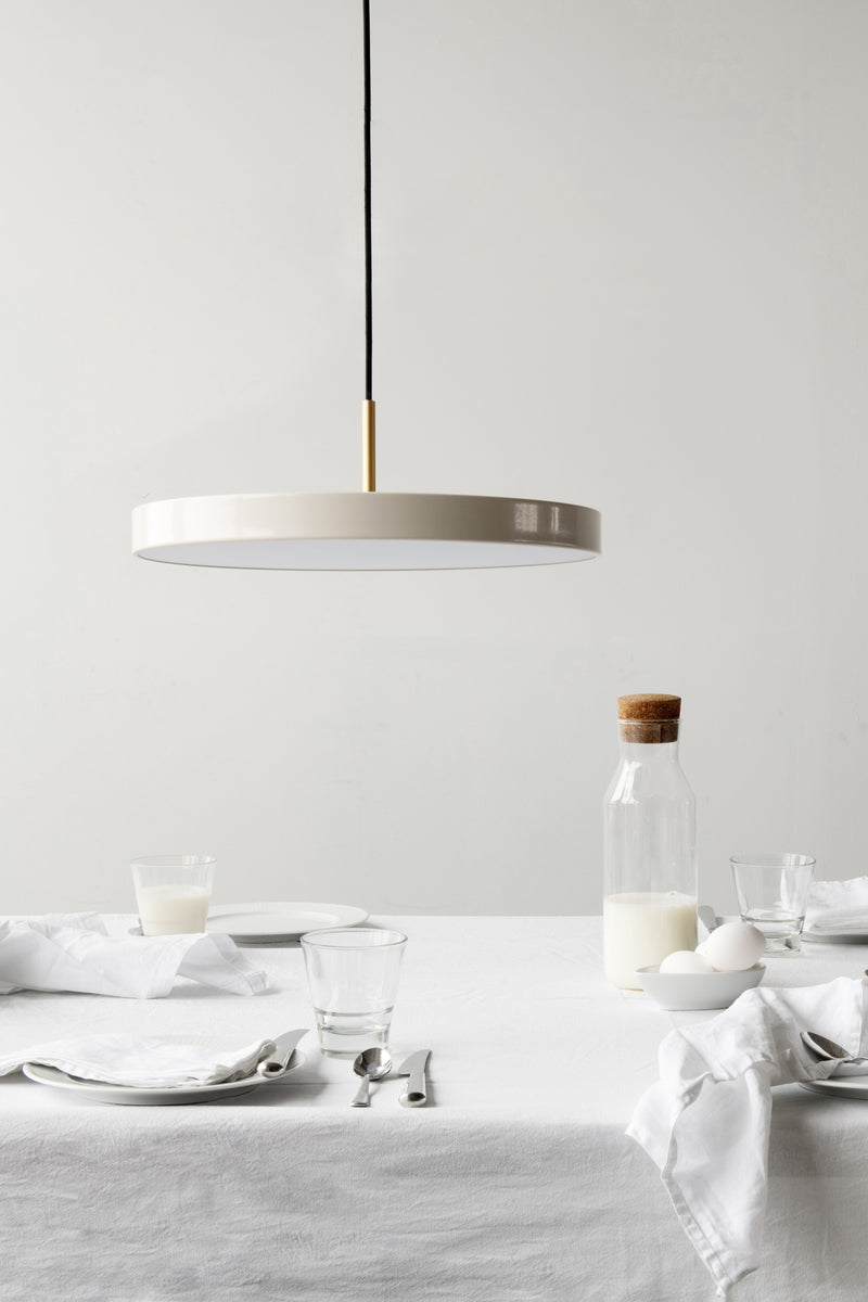 Suspension LED design Kurt - Blanc crème, doré