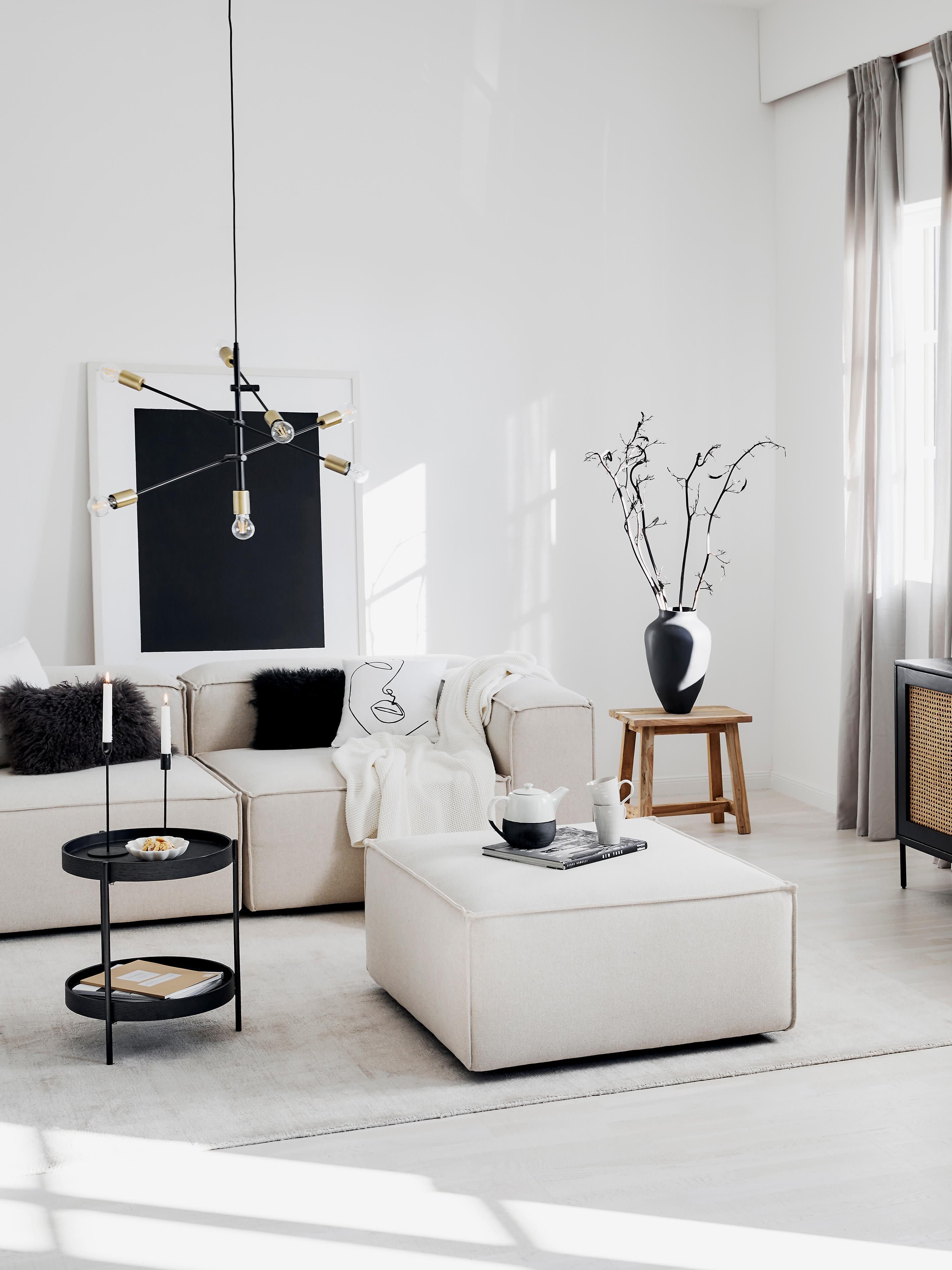 Grande suspension Arnleif - Noir, or laiton