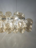 Suspension soufflée bouche Magnar - Argenté, beige