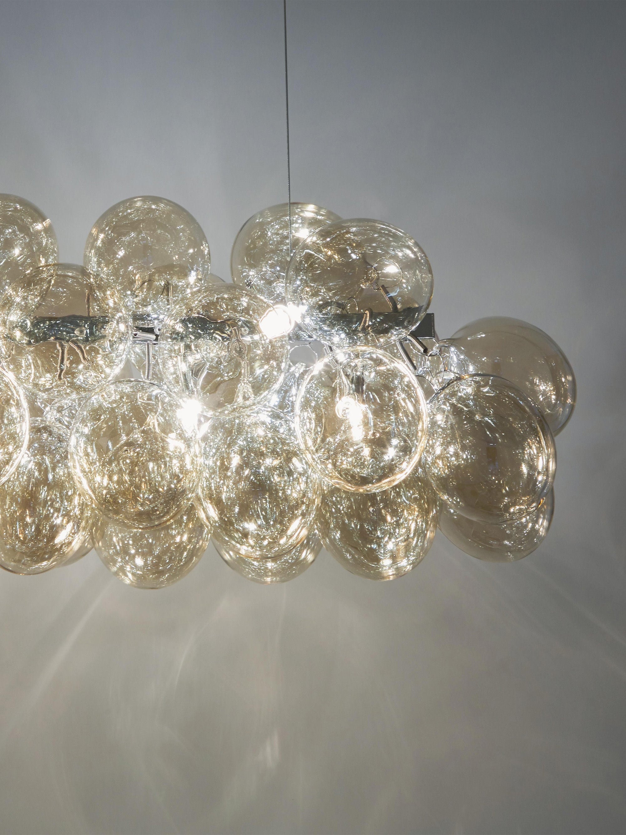 Suspension soufflée bouche Magnar - Argenté, beige